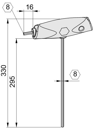 Key with T-Handle 8 A/F - 0.0.480.36