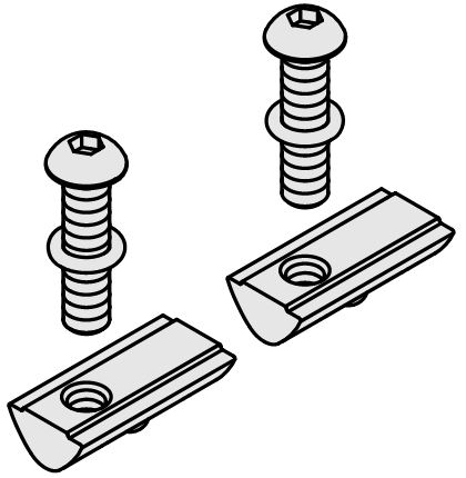T-Slot Slider 8 80x40, Fastening Set Fixed Bearing - 0.0.619.62
