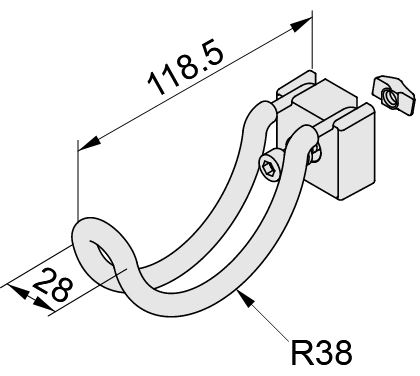 Hook 8 R40, black - 0.0.648.90