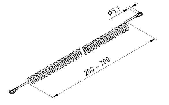 ESD Spiral Connection Cable - Ring Connector 5 mm - 0.0.650.54