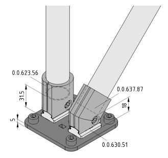 Flange D30-90x90 - 0.0.655.54