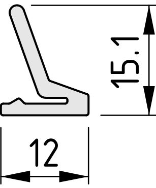 Panel-Fixing Strip D30 1-4mm, grey similar to RAL 7042- 0.0.681.63