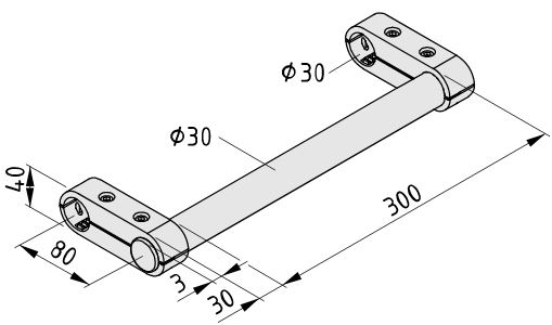 Handle D30 KH 300 - 0.0.690.98