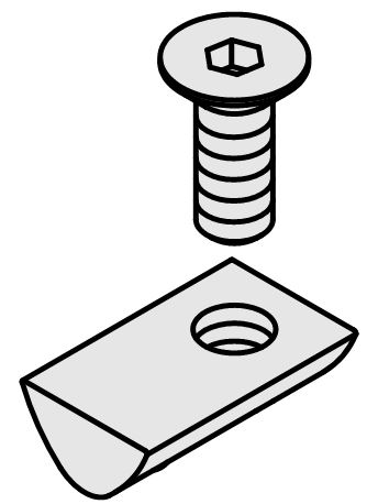 Fastening Set 8 profile side for Hinge 8 PA - 0.0.026.28