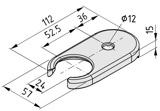 Foot Clamp D60, black - 0.0.439.37
