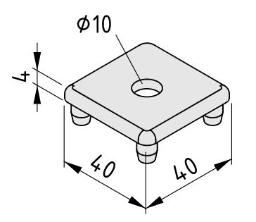 Foot Cap 8 40x40 light, black - 0.0.473.03