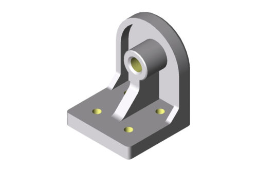 Foot Mounting Bracket 8 D80, white aluminum, similar to RAL 9006 - 0.0.612.01
