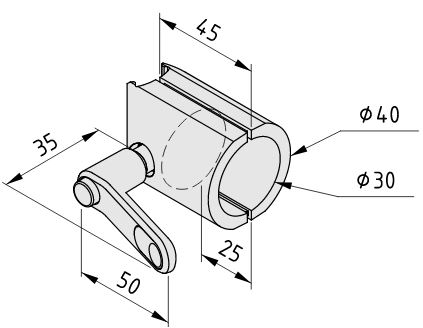 Fastener D30 with Clamp Lever - 0.0.644.77