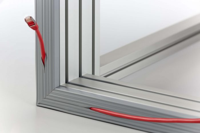 Cable Guide Profile 8 40x16, grey similar to RAL 7042 - 0.0.654.44