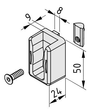 Retaining Bracket 8 40x16, grey similar to RAL 7042 - 0.0.654.51