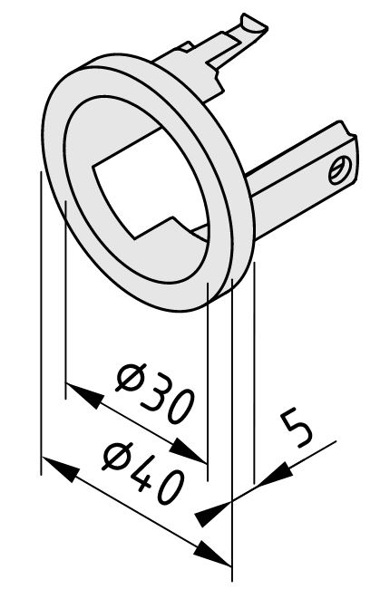 Plain Bearing Sleeve D40/D30 ESD, black similar to RAL 9005 - 0.0.665.63