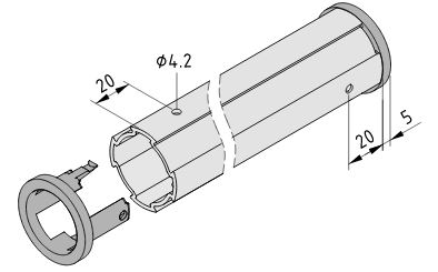Plain Bearing Sleeve D40/D30 ESD, black similar to RAL 9005 - 0.0.665.63