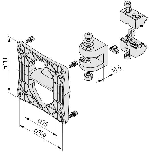 Monitor Mounting Joint D30 VESA 75-100 - 0.0.671.22