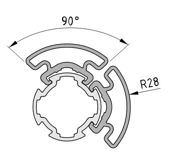 Warning and Protective Profile D30 R28-90°, yellow, similar to RAL 1023 - 0.0.675.25