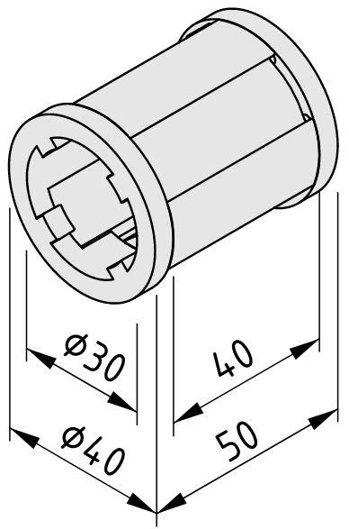 Plain Bearing D40/D30-50 ESD with anti-torsion feature - 0.0.676.25