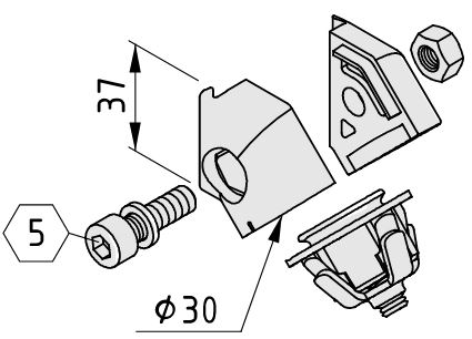 Fastener D30-45°, internal - 0.0.678.66