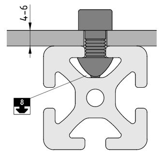 Fastening Set 8 4-6mm with Hexagon Socket Head Cap Screw M8 - 0.0.680.91