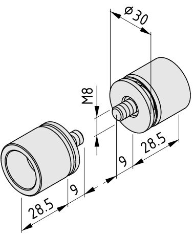Pivot Bearing Set D30-28.5 M8 - 0.0.683.99