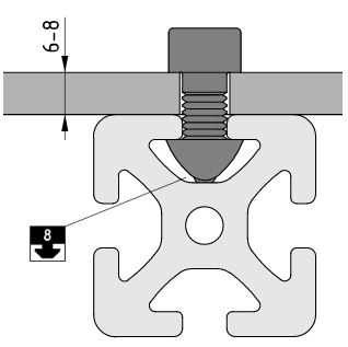 Fastening Set 8 6-8mm with Hexagon Socket Head Cap Screw M8 - 0.0.684.91