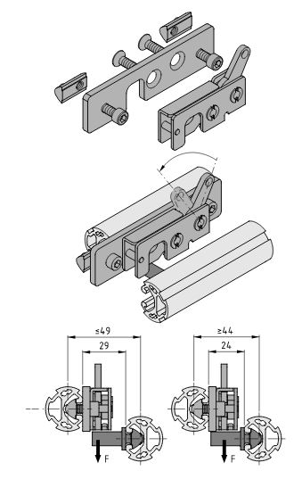 Rotary Latch System D9.5-120x30 - 0.0.695.00