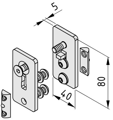 Profile Holder Set 8 St 40x40 - 0.0.696.45
