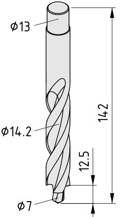 Step Drill, Mitre Connection 8 - 0.0.492.60
