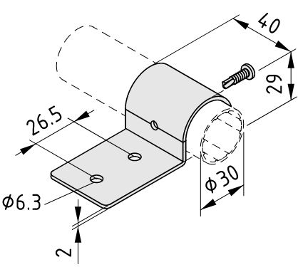 Table-Top Side Fastening Bracket D30 - 0.0.658.33