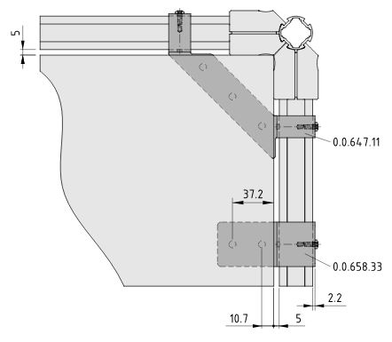 Table-Top Side Fastening Bracket D30 - 0.0.658.33
