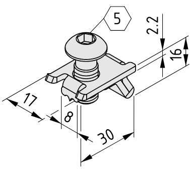 Standard-Fastening Set 8, one-sided - 0.0.672.99