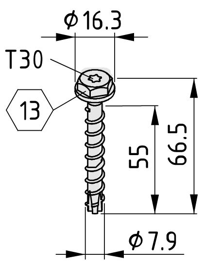 Screw Anchor ST 6x60, bright zinc-plated - 0.0.689.06