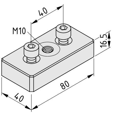 Transport Plate Set 8 80x40 St, M10 - 0.0.698.18